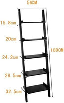 Ladderrek - Opbergplank - Decoratie - Veelzijdig - Ladderplank - Boekenkasten - Zwart - 56x189x27cm