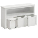 speelgoedopslag voor kinderen, opbergkast, speelgoedkast, opbergdoos met wielen, speelgoedrek, voor kinderkamer, 102 x 30 x 60 cm, wit LHS380W01