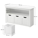 speelgoedopslag voor kinderen, opbergkast, speelgoedkast, opbergdoos met wielen, speelgoedrek, voor kinderkamer, 102 x 30 x 60 cm, wit LHS380W01