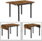 Eettafel, inklapbare keukentafel voor 2-4 personen, voor kleine ruimtes, vintage bruin-zwart KDT077B01