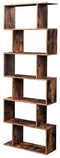 Boekenkast, met 6 niveaus, vrijstaand,  decoratieve plank, , modern, , vintage bruin