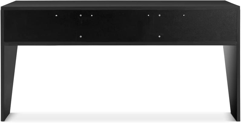 Muur gemonteerd zwevend computerbureau, hout PC werken studietafel computertafel bureau met 3 opbergplanken voor slaapkamer, woonkamer, 108 x 53 x 52cm (Zwart)