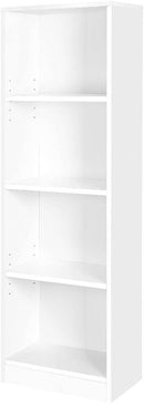 Boekenkast, staand, met 4 vakken, in hoogte verstelbare planken,  40 x 24 x 121,5 cm, wit
