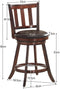 Set van 2 barkrukken, balie hoogte barkruk met draaibare zitting, ergonomische rugleuning & voetsteun, beklede barstoelen set geschikt voor eetkamer, keuken, bar, cafe