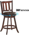 Set van 2 barkrukken, balie hoogte barkruk met draaibare zitting, ergonomische rugleuning & voetsteun, beklede barstoelen set geschikt voor eetkamer, keuken, bar, cafe