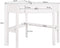 Bureau, Hoekbureau, Houten L-vormig computerbureau, Compacte Schrijftafel met Lade & Planken, Ruimtebesparend Werkstation, Laptop PC hoek Tafel Meubilair voor thuiskantoor (Wit)