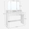 Kaptafel, kaptafel met opklapbare spiegel en 2 laden, cosmetische tafel met 3 open compartimenten, kaptafel, voor make-up, modern, wit RDT115W01