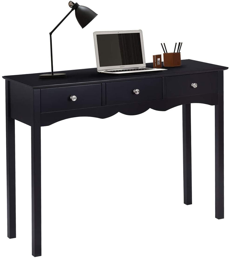 Bureau met 3 laden, multifunctionele tafel, moderne schrijftafel, computer bureau voor thuiskantoor slaapkamer (Zwart)