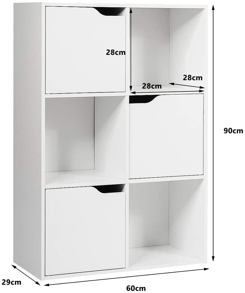 6 kubus opberg organiseren kast met deuren,  boekenkast,  boekenplank voor Boeken, Speelgoed en Decoratie