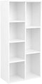 Boekenplank, kubusplank, kinderplank, vrijstaande plank, kantoorplank, met 7 vakken, open, , 50 x 24 x 106 cm, wit