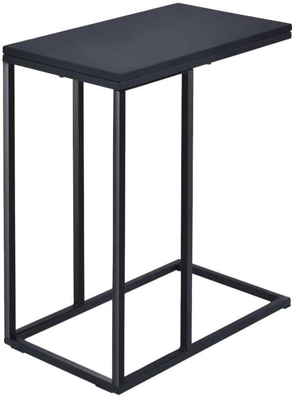 Industriële Bijzettafel Nachtkastje, Zwart Hout Laptop Tafel Nachtkastje,
