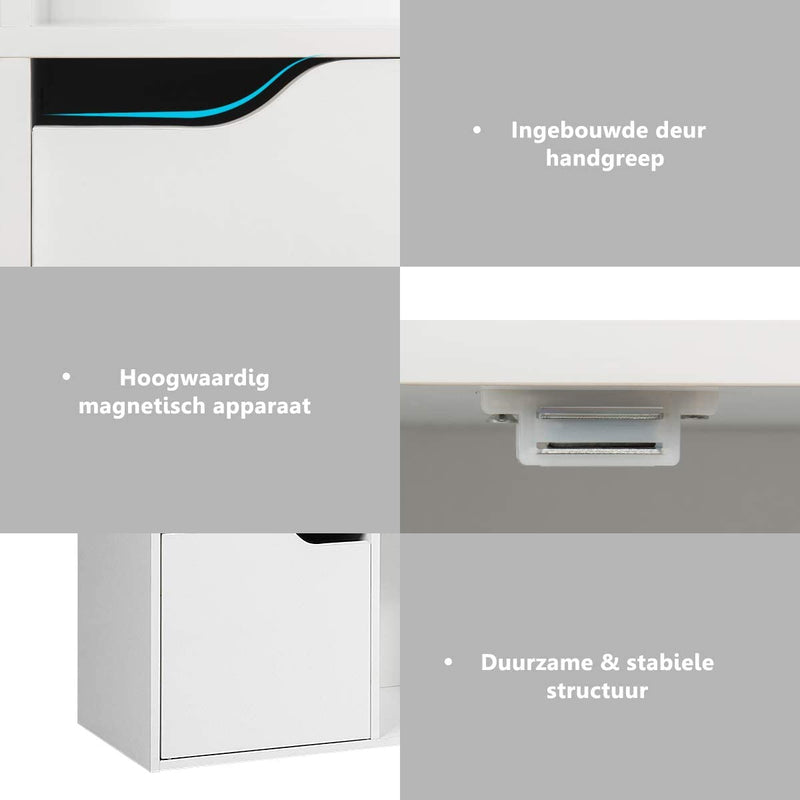 6 kubus opberg organiseren kast met deuren,  boekenkast,  boekenplank voor Boeken, Speelgoed en Decoratie
