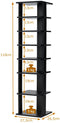 schoenenrek met 7 niveaus, entree schoenen opslag standaard, 27,5 x 26,5 x 110 cm, (Zwart)
