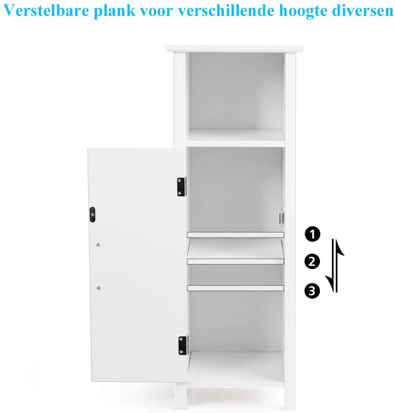 Badkamerkast,  met enkele deur verstelbare plank,