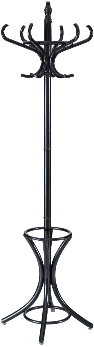 Staande kapstok hout 12 haken Home hoed jas hanger boom 12 met paraplu houder kapstok