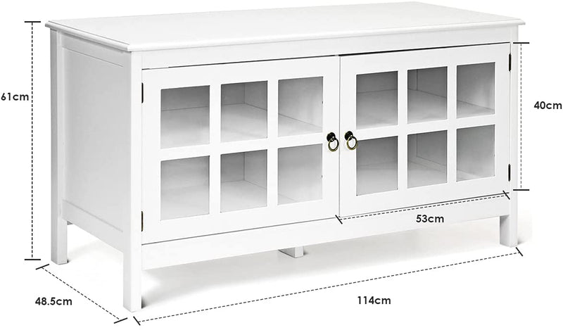 tv-meubel, tv-tafel tv-kast tv-plank tv-standaard,  114 x 48,5 x 61 cm (Wit)