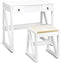 Kaptafel met opklapbare spiegel,  make-up kaptafel, bureau met dempende make-up krukset, 2 lades
