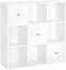 Boekenkast, kantoorkast, boekenkast, vrijstaande plank met 3 deuren, met 9 vakken,  modern, wit