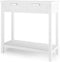 Console tafel,  met 2 lades en onderplank,   Ingangstafel met Massief houten poten