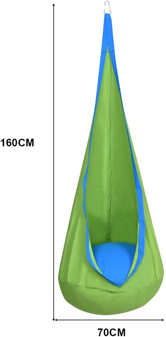 Hangstoel, Kinderzitje, met zitkussen, 3 Kleuren, 80 kg draagvermogen (Groen)