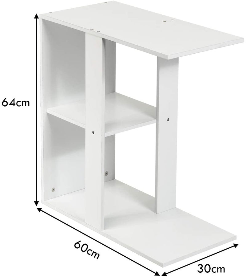 3-etage bijzettafel met plank voor opslag, bijzettafel voor kleine ruimtes,