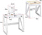 Kaptafel met opklapbare spiegel,  make-up kaptafel, bureau met dempende make-up krukset, 2 lades