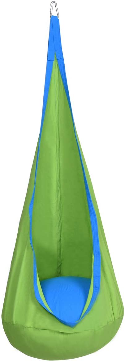 Hangstoel, Kinderzitje, met zitkussen, 3 Kleuren, 80 kg draagvermogen (Groen)
