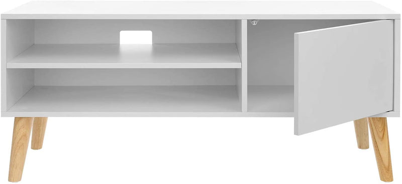 Lowboard in Scandinavische stijl, tv-kast, tv-tafel, televisiekast, voor uw flatscreen,  wit LTV09WT