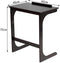 laptoptafel met kantelbaar blad, C-vormige bank bijzettafel met stopper, (Bruin)