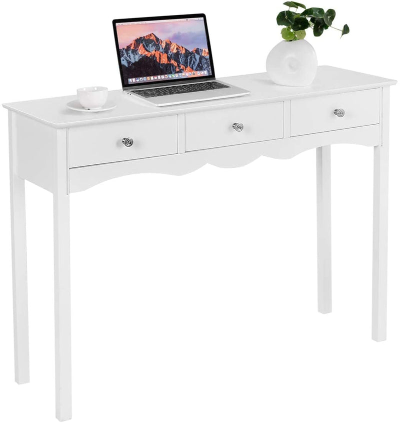 Bureau met 3 laden, multifunctionele tafel, moderne schrijftafel, computer bureau voor thuiskantoor slaapkamer (Wit)