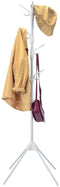 Kapstok, Staande Kleding hanger met afneembare haken en opvouwbare poten, gemakkelijk te monteren, duurzaam staal, wit