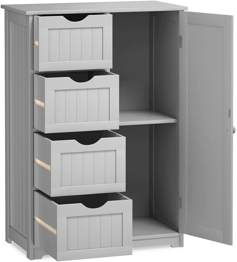 Badkamerkast , badkamerkast met 1 kast en 4 lades,  (Grijs)