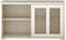 dressoir met in hoogte verstelbare plank en glazen schuifdeuren,  (Crèmewit)