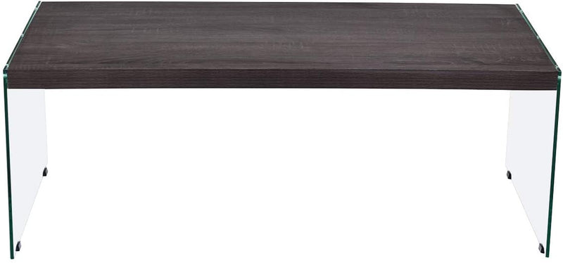 Moderne salontafel met MDF Top gehard glazen poten