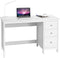 Computerbureau 120 cm met 3 laden, thuiskantoor studie bureau met ruime bureaublad, computertafel pc-tafel, moderne laptop bureau, multifunctioneel computer bureau (Wit)