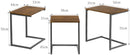 Set van 3 stapelbare salontafel, 3 componenten bijzettafels C-vorm