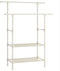 Kledingrek, garderobestandaard van metaal, met 2 kledingstangen, 2 planken, tot 70 kg belastbaar, eenvoudige montage, wit RDR02WT