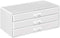 Make-up Organizer van acryl, cosmetica organizer met 3 lades en 15 vakken in verschillende maten, anti-slip inzetstukken, voor make-up en sieraden, wit JKA002WT