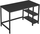 Bureau, computertafel, PC-tafel, bureautafel, met 2 legplanken rechts of links, , zwart LWD047B16