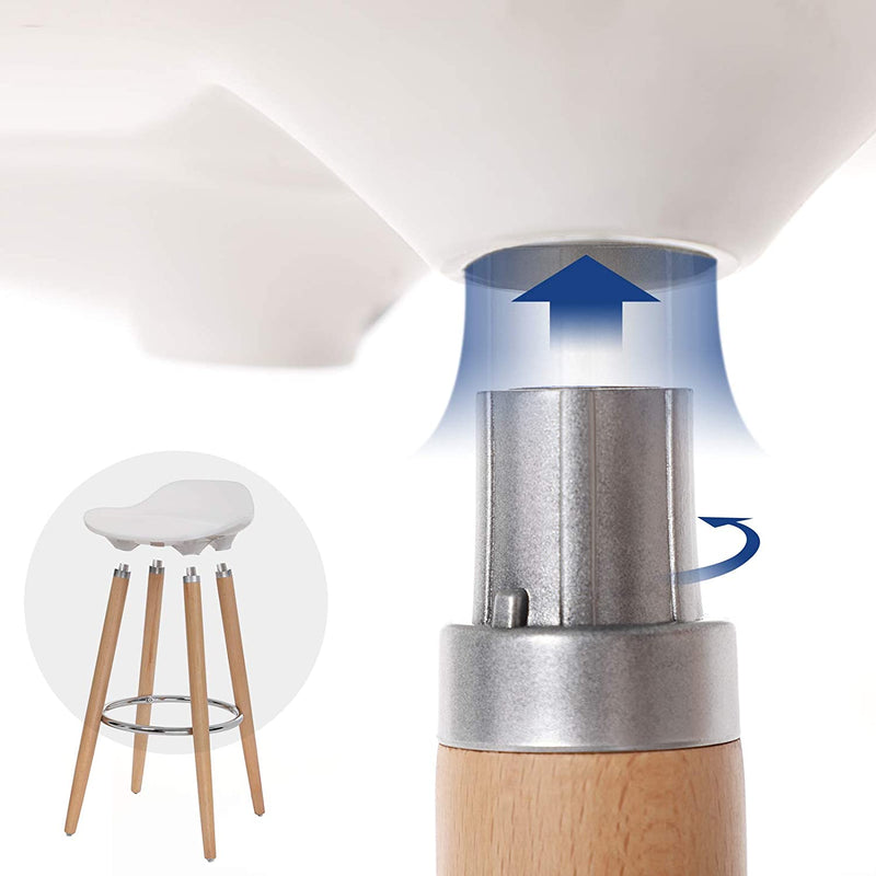 Set van 2 barkrukken zithoogte 73 cm barkruk poten van beuken zitschaal van kunststof wit LJB20W