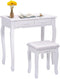 Kaptafel set met spiegel voor make-up Moderne kussens Bank Kruk Slaapkamer Hout Stijl Meubels Top Afneembare multifunctionele schrijftafel Kaptafels voor meisjes (wit, 4 laden)