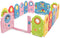 Grondbox baby, 16 paneel speelbox babybox veiligheid hek activiteit centrum, deur met veiligheidsslot & mooi speelgoed, draagbare HDPE binnen en buiten spel hek voor kinderen 6 maanden + (16 paneel)