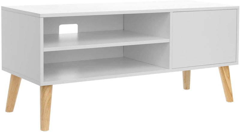 Lowboard in Scandinavische stijl, tv-kast, tv-tafel, televisiekast, voor uw flatscreen,  wit LTV09WT