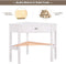 Bureau, Hoekbureau, Houten L-vormig computerbureau, Compacte Schrijftafel met Lade & Planken, Ruimtebesparend Werkstation, Laptop PC hoek Tafel Meubilair voor thuiskantoor (Wit)