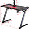 Gaming Bureau, Gamingtafel, Ergonomische race Computer bureau met RGB-lampen, 120cm  Z-vorm ,zwart
