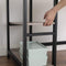 Bureau, L-vormig computerbureau, hoekbureau met 2 planken,  grijs-zwart LWD72MB