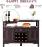 Dressoir keukenkast met deuren en laden,, buffetkast opbergkast bijzetkast wijnkast 116 x 40 x 82 cm (bruin)