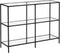 Consolettafel, gangtafel, 3 niveaus, bijzettafel, planken van gehard glas, 100 x 30 x 73 cm, metalen frame, modern, voor hal, woonkamer, slaapkamer, zwart LGT027B01