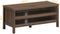 tv-meubel, tv-tafel met 2 open opslagplanken, houten tv-lowboard, 106,5 x 44,5 x 46cm, moderne tv-plank, tv-kast voor woonkamer, slaapkamer en entertainmentkamer, walnoot