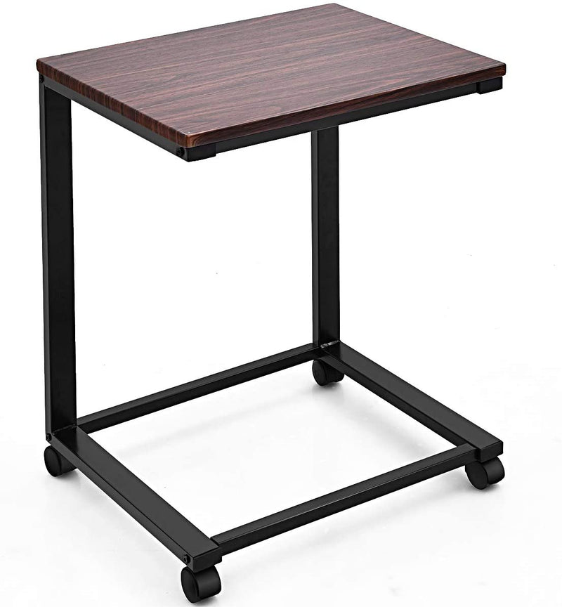 Laptoptafel met wielen, verrijdbare laptopkar, 50 x 40 x 65 cm (Zwart)